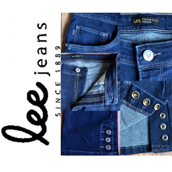 LEE Modern Series Capri Jeans Jayla Button Hem Midrise Fit Blue Size 6 Women’s - Picture 5 of 16